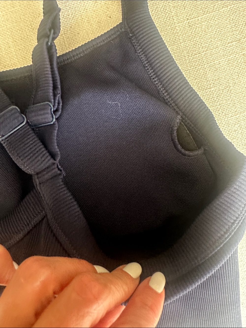 Navy ALO Yoga Ribbed bra top - Picture 4 of 6